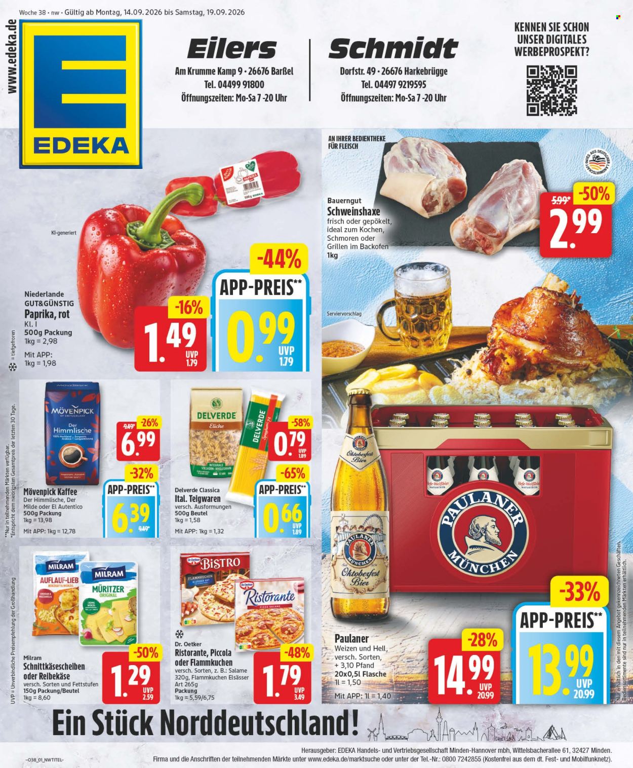 Edeka Prospekte  - 14.09.2026 - 19.09.2026. Seite 1