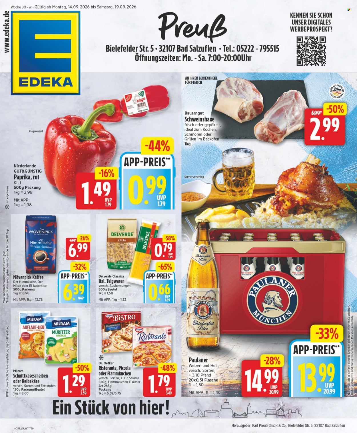 Edeka Prospekte  - 14.09.2026 - 19.09.2026. Seite 1