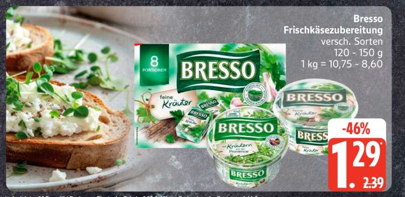 Bresso Frischkäsezubereitung