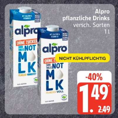 Alpro pflanzliche Drinks