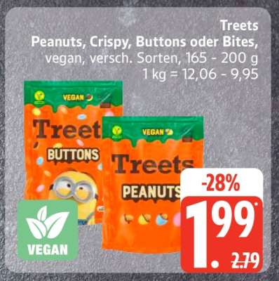 Treets Peanuts, Crispy, Buttons oder Bites