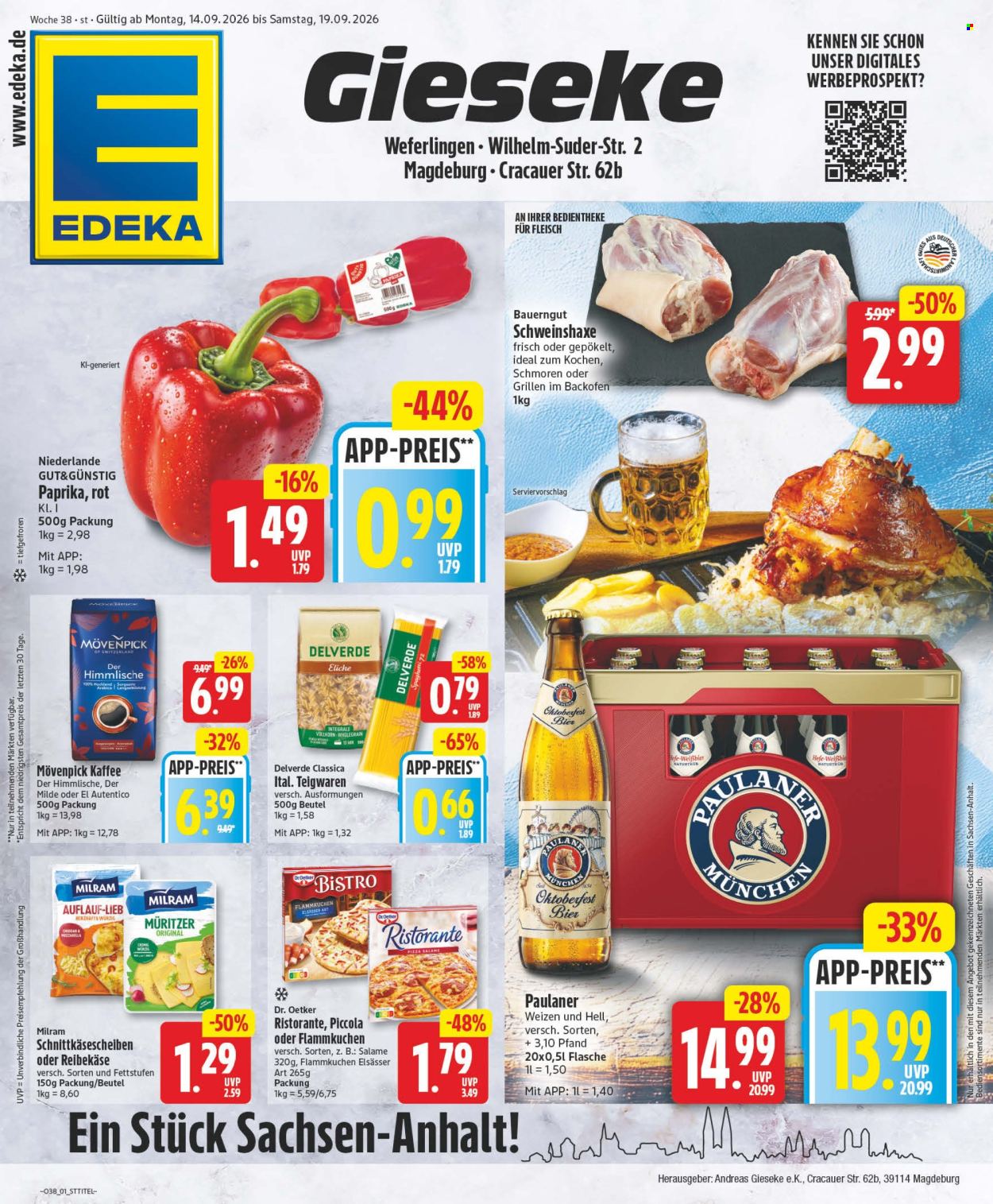 Edeka Prospekte  - 14.09.2026 - 19.09.2026. Seite 1