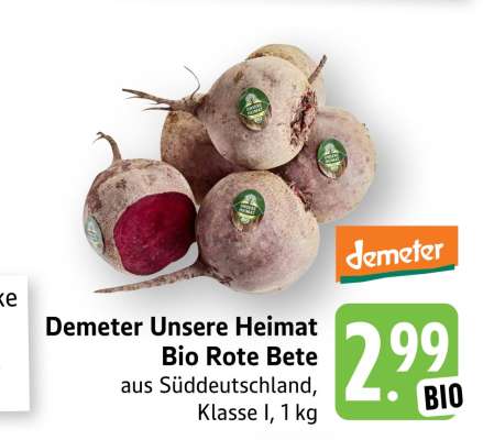 Demeter Unsere Heimat Bio Rote Bete