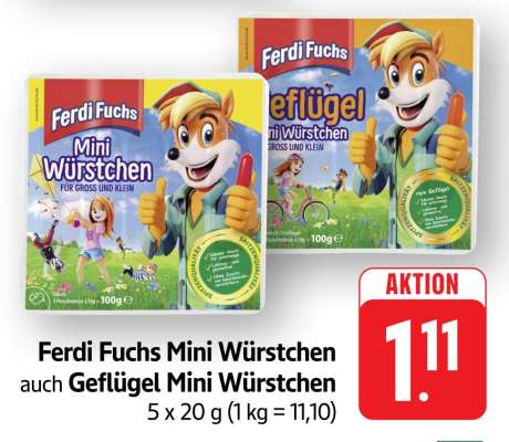 Ferdi Fuchs Mini Würstchen auch Geflügel Mini Würstchen