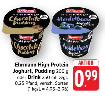 Ehrmann High Protein Joghurt, Pudding oder Drink