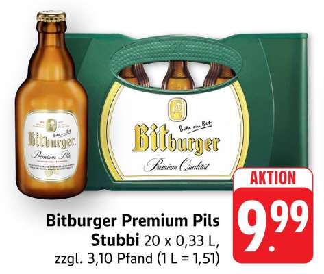Bitburger Premium Pils Stubbi