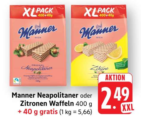 Manner Neapolitaner oder Zitronen Waffeln