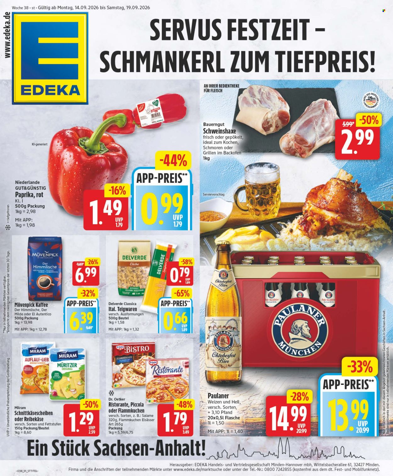 Edeka Prospekte  - 14.09.2026 - 19.09.2026. Seite 1