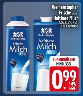 Weihenstephan Frische oder Haltbare Milch
