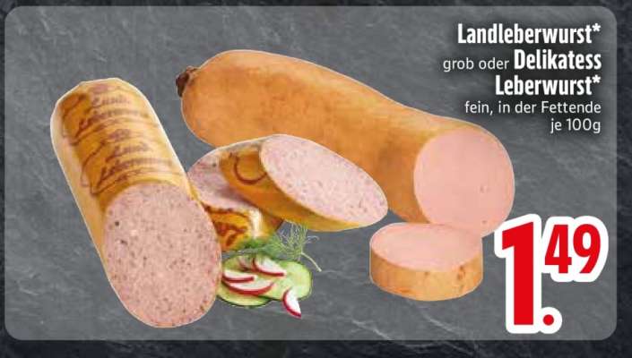Landleberwurst oder Delikatess-Leberwurst