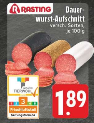 Rasting Dauerwurst-Aufschnitt
