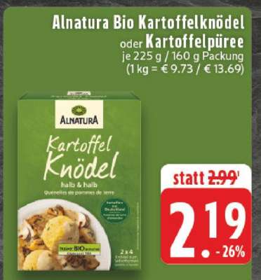Alnatura Bio Kartoffelknödel oder Kartoffelpüree