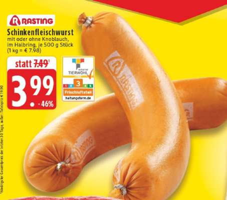 Rasting Schinkenfleischwurst
