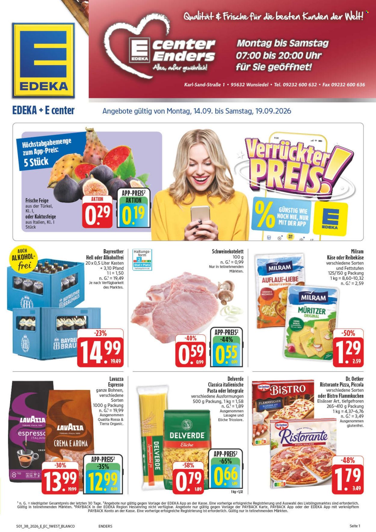 E center Prospekte  - 14.09.2026 - 19.09.2026. Seite 1