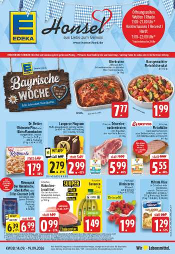 Prospekte Edeka - 14.09.2026 - 19.09.2026.