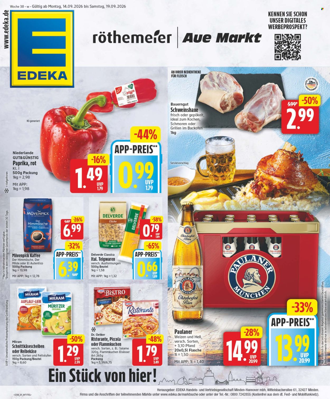 Edeka Prospekte  - 14.09.2026 - 19.09.2026. Seite 1