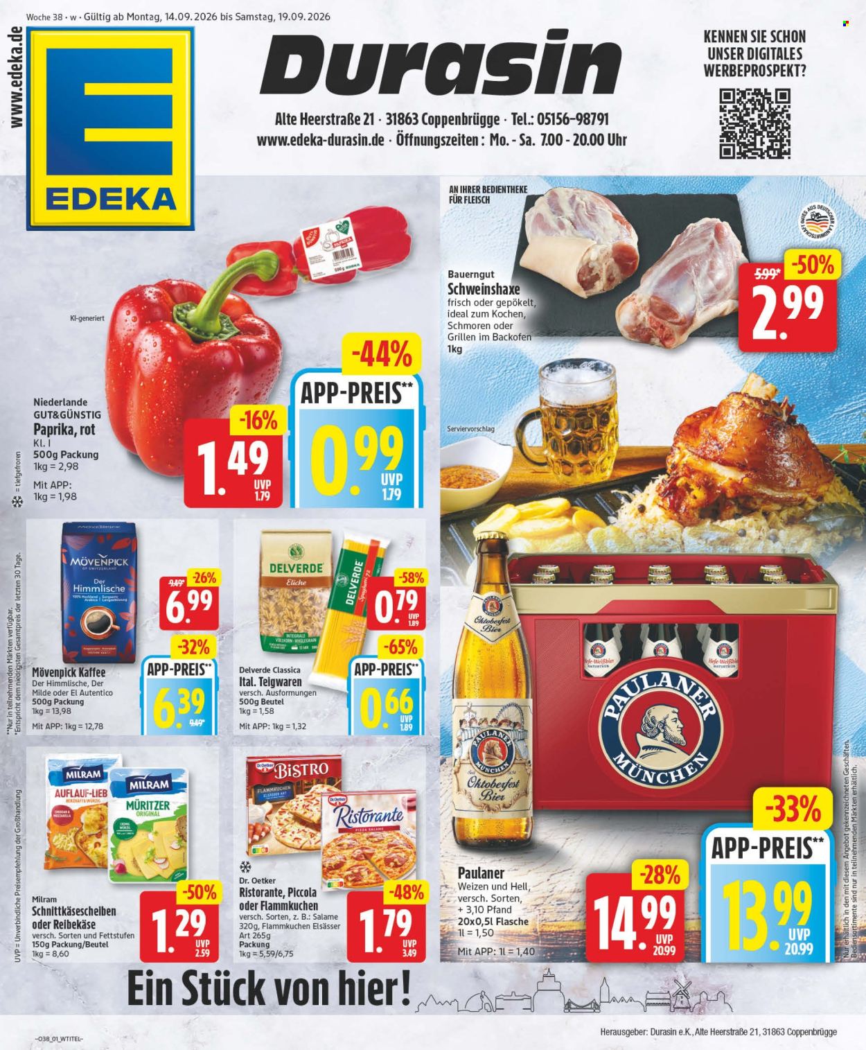 Edeka Prospekte  - 14.09.2026 - 19.09.2026. Seite 1