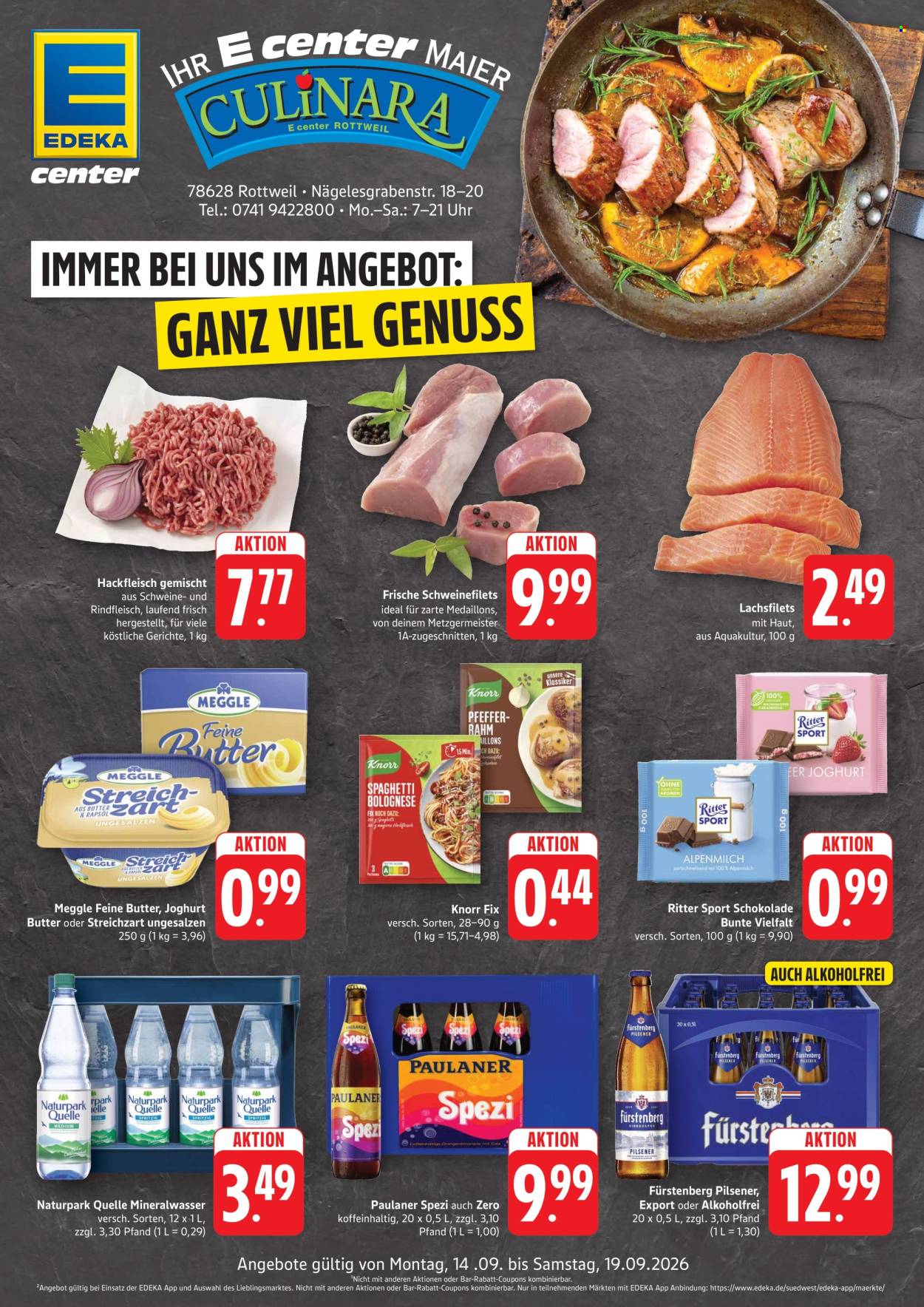 E center Prospekte  - 14.09.2026 - 19.09.2026. Seite 1
