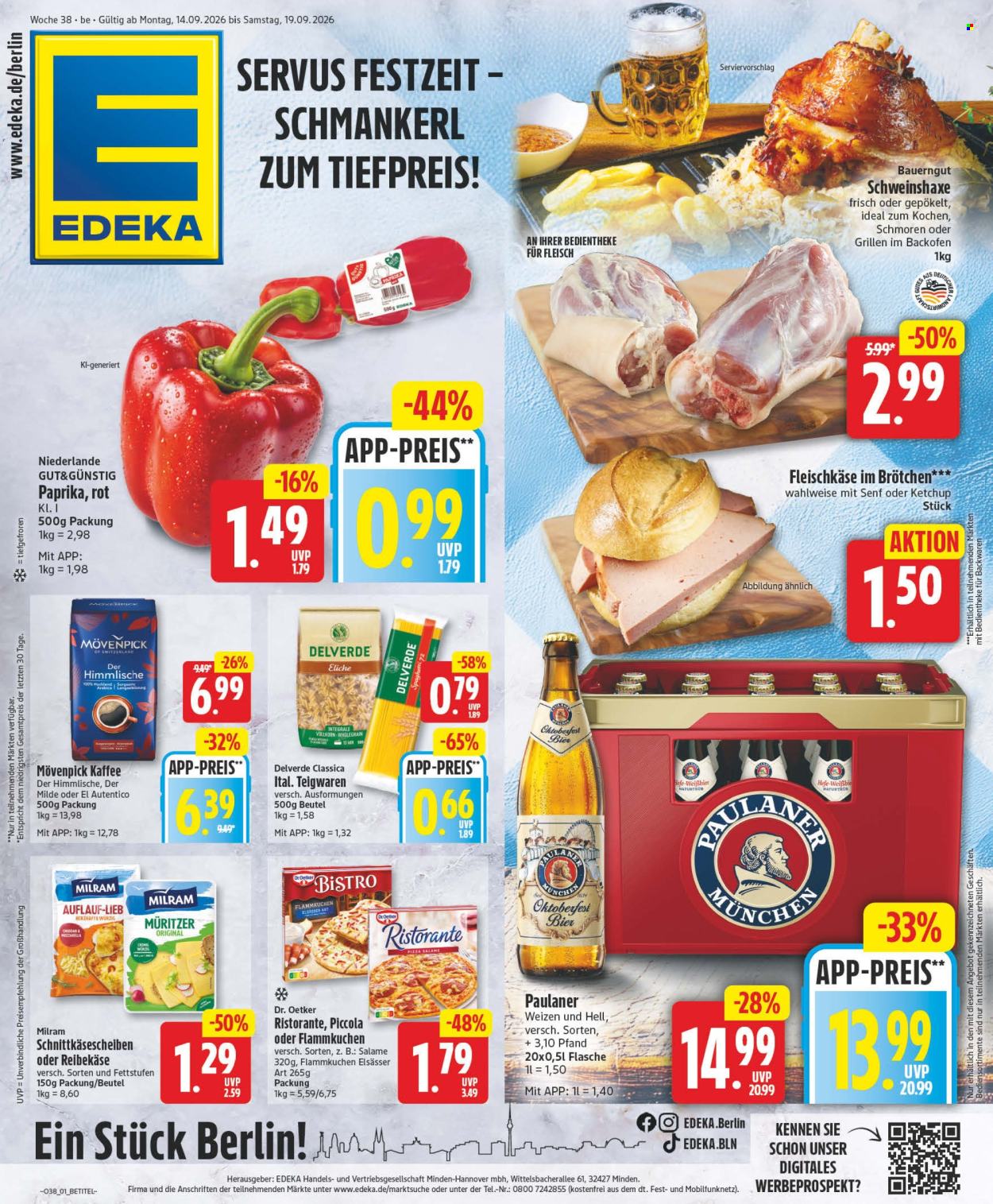 Edeka Prospekte  - 14.09.2026 - 19.09.2026. Seite 1
