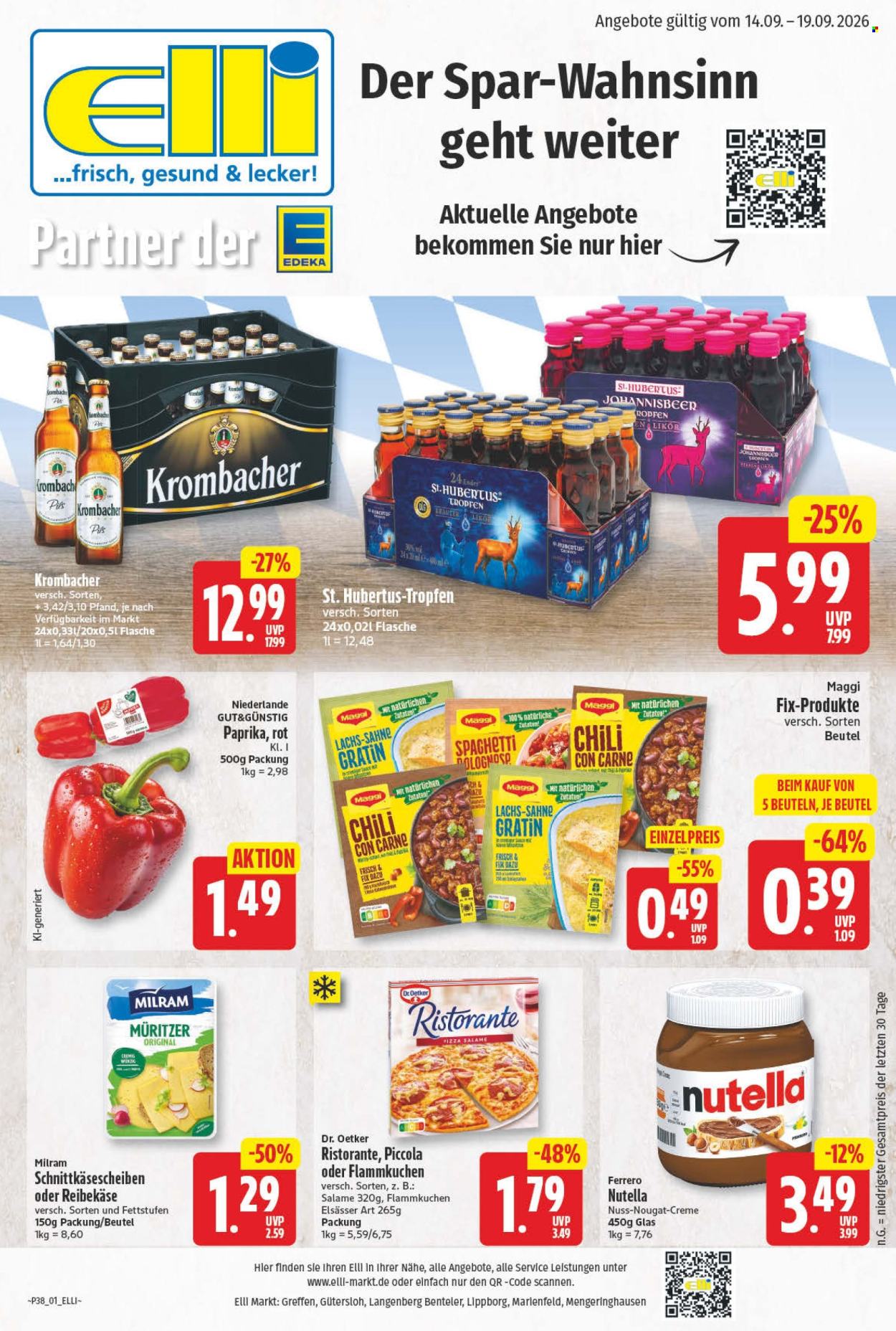 Edeka Prospekte  - 14.09.2026 - 19.09.2026. Seite 1