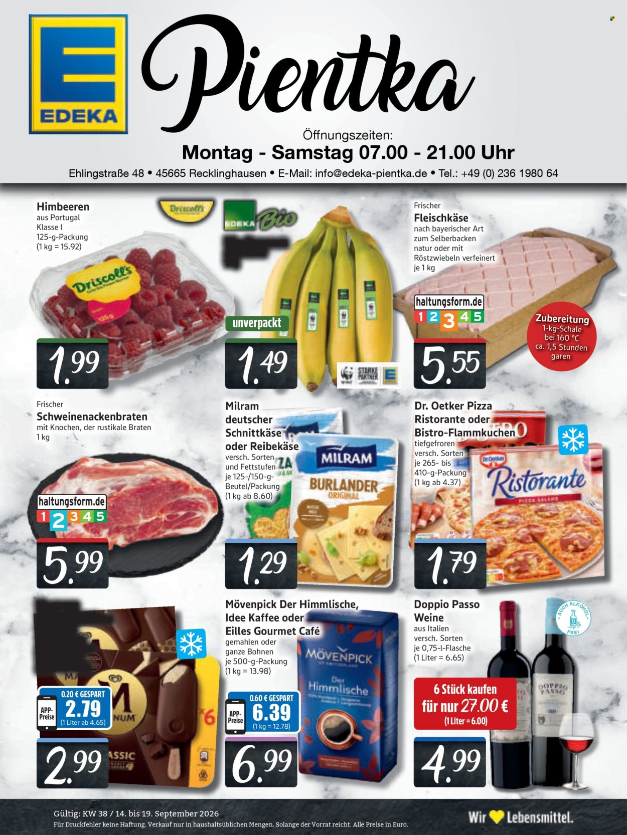 Edeka Prospekte  - 14.09.2026 - 19.09.2026. Seite 1