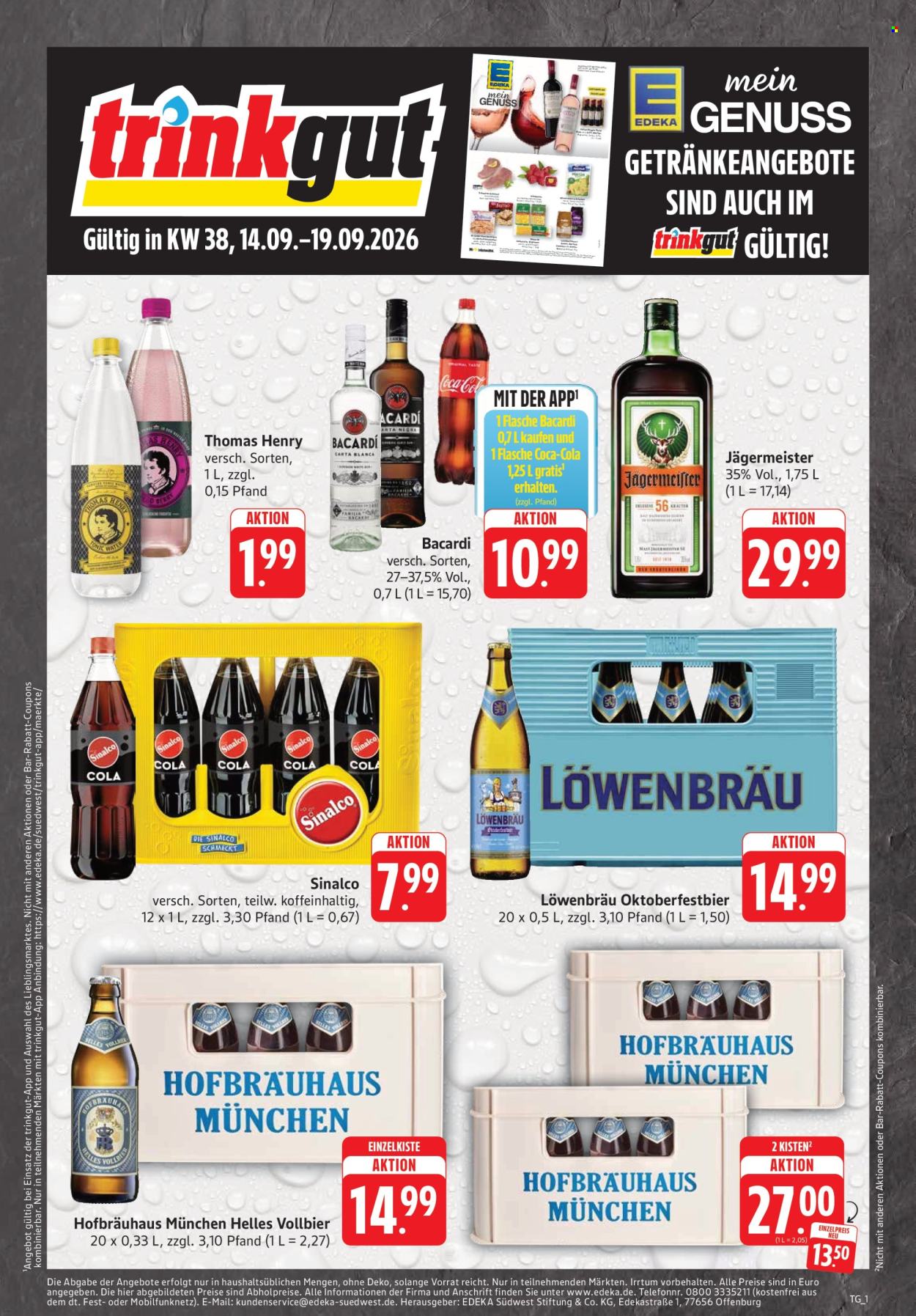 Edeka Prospekte  - 14.09.2026 - 19.09.2026. Seite 1