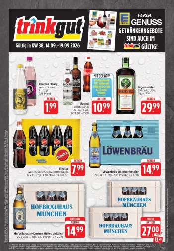 Prospekte Edeka Getränkemarkt - 14.09.2026 - 19.09.2026.
