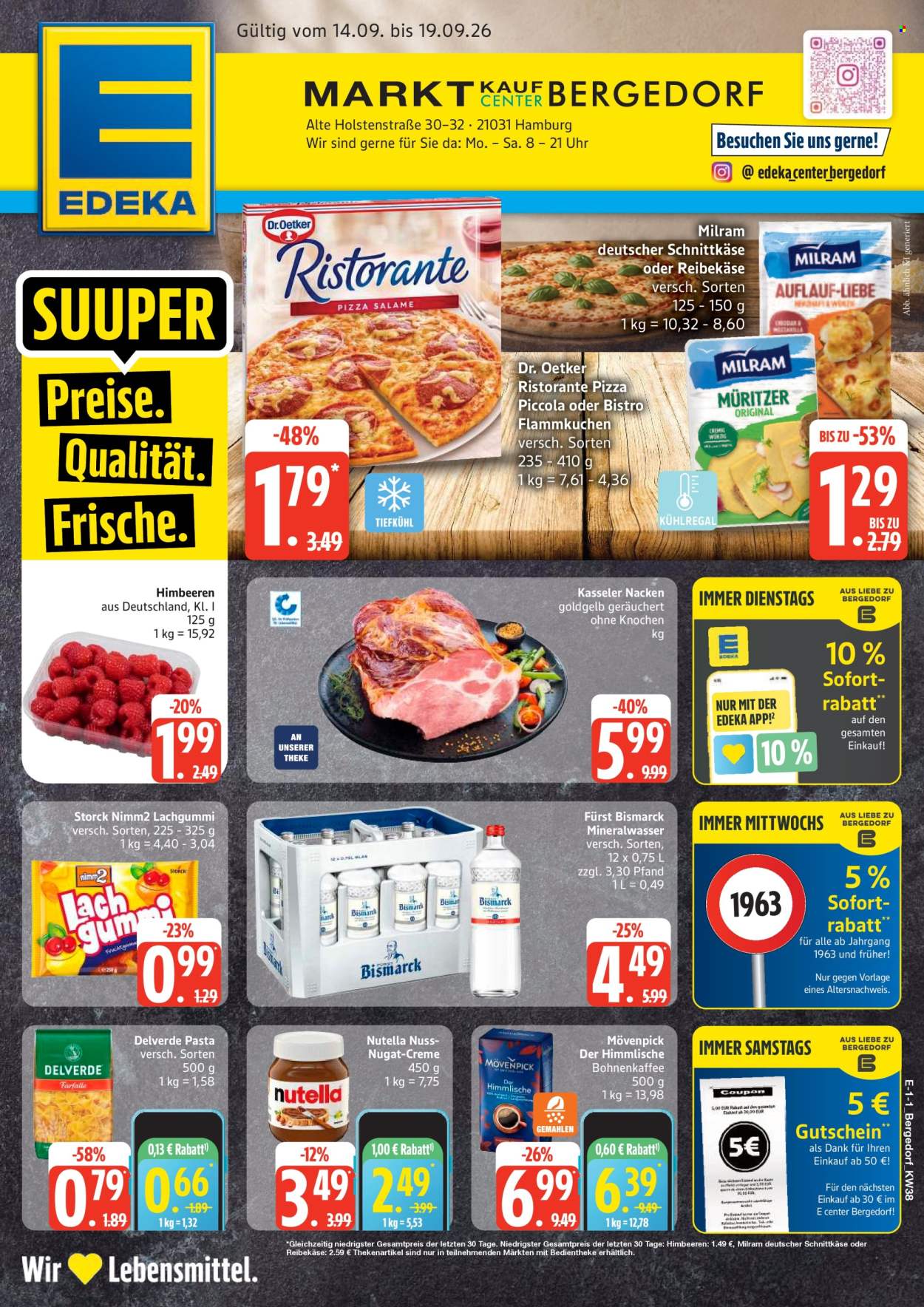 E center Prospekte  - 14.09.2026 - 19.09.2026. Seite 1