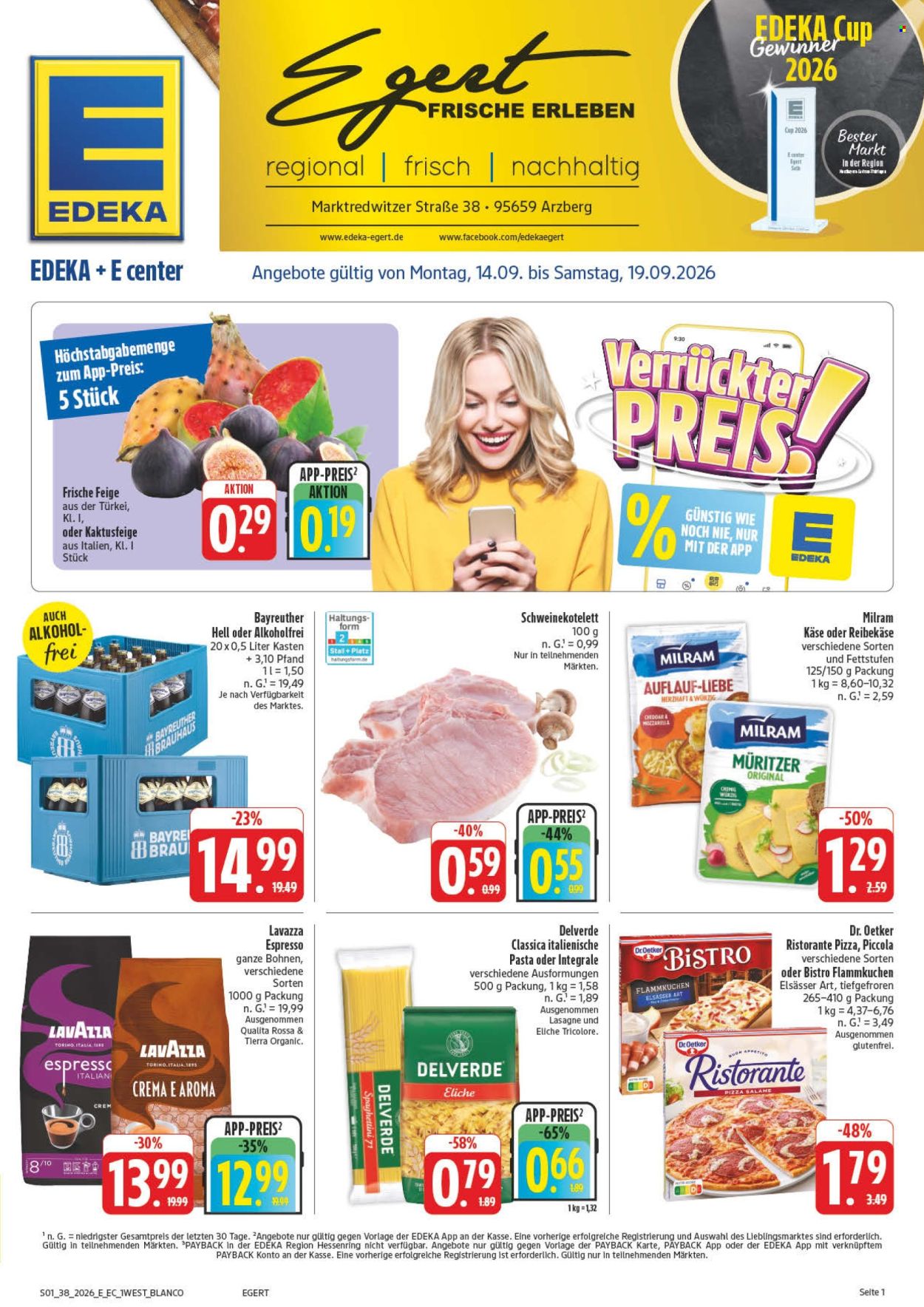 E center Prospekte  - 14.09.2026 - 19.09.2026. Seite 1