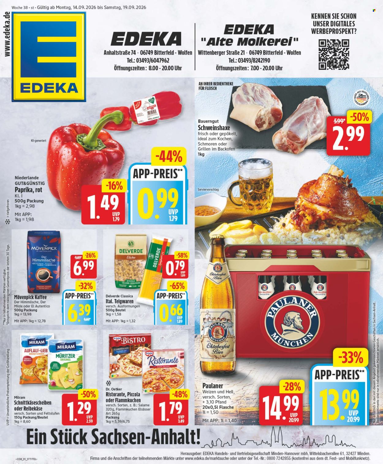 Edeka Prospekte  - 14.09.2026 - 19.09.2026. Seite 1