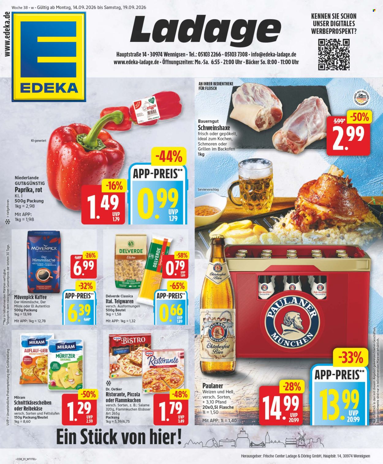 Edeka Prospekte  - 14.09.2026 - 19.09.2026. Seite 1