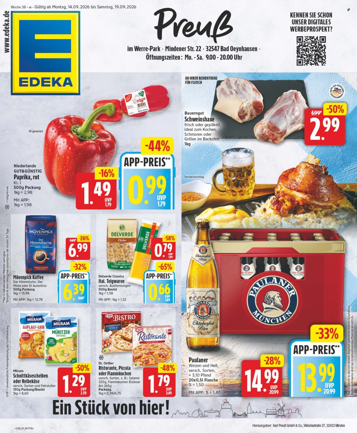 Edeka Prospekte  - 14.09.2026 - 19.09.2026. Seite 1