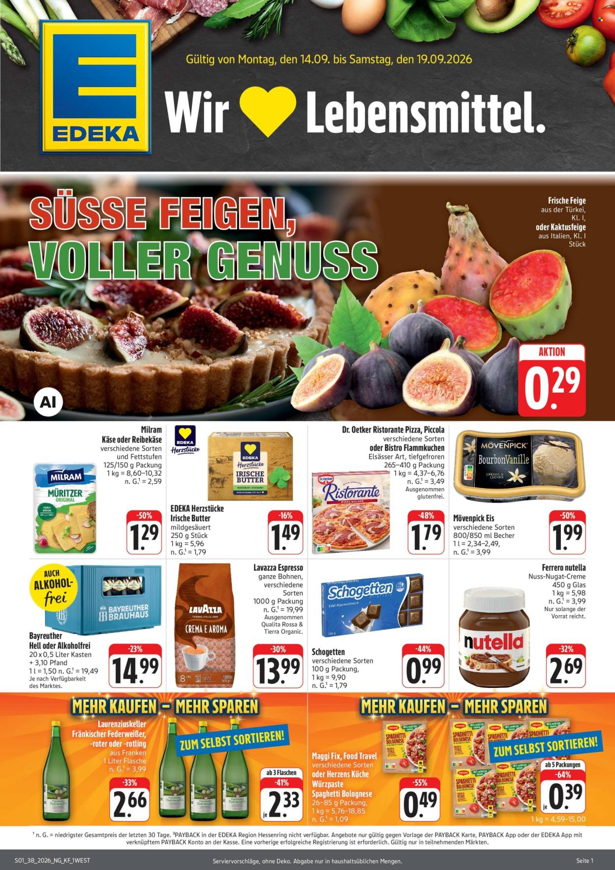 Edeka Prospekte  - 14.09.2026 - 19.09.2026. Seite 1