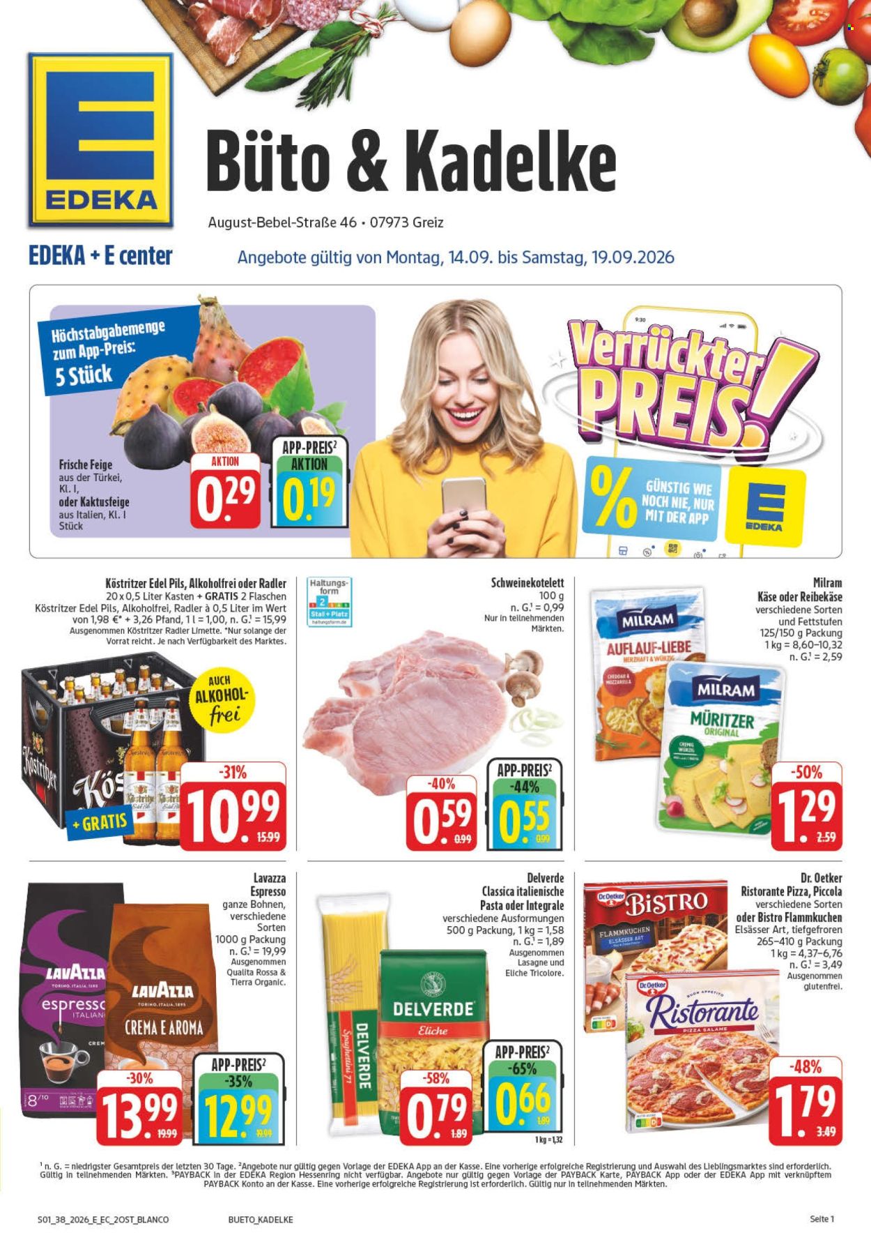 E center Prospekte  - 14.09.2026 - 19.09.2026. Seite 1
