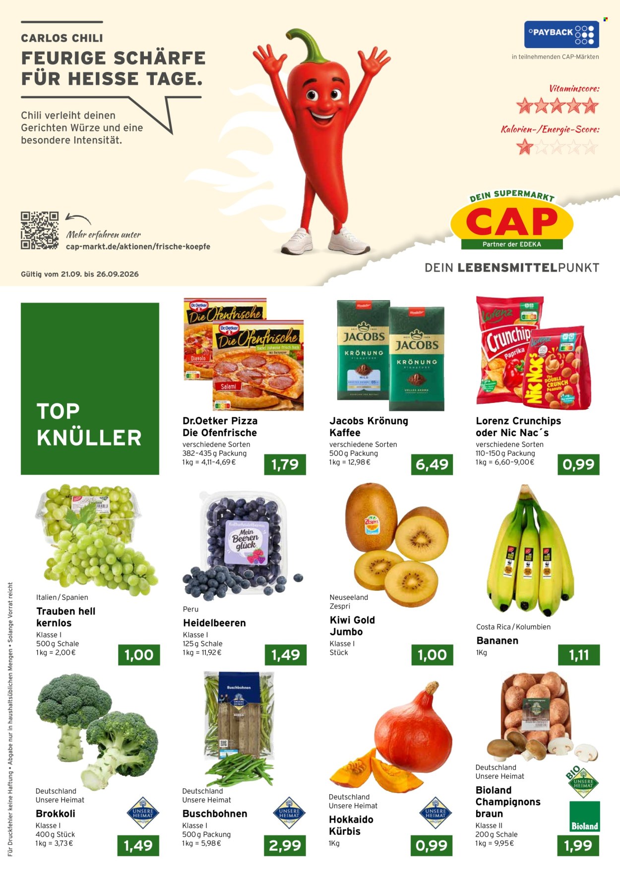 CAP-Markt Prospekte  - 21.09.2026 - 26.09.2026. Seite 1