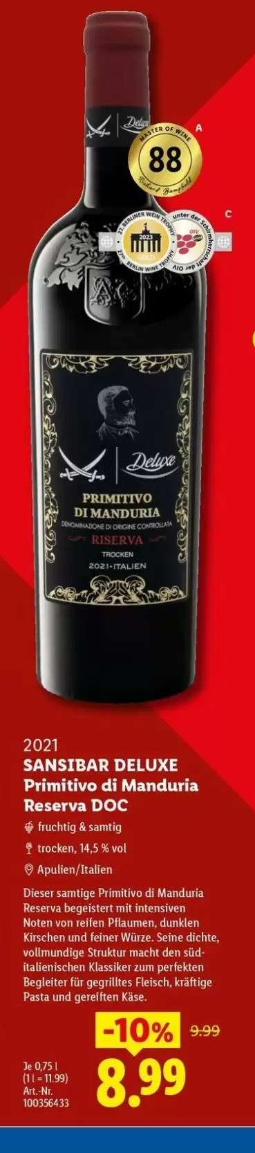 Sansibar Deluxe Primitivo di Manduria Reserva DOC