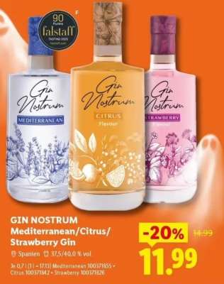 GIN NOSTRUM Mediterranean/Citrus/Strawberry Gin