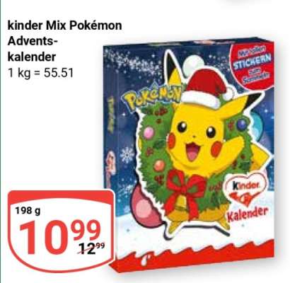 kinder Mix Pokémon Adventskalender