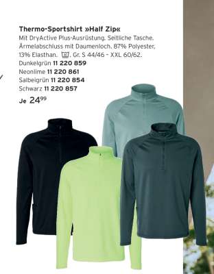 Thermo-Sportshirt »Half Zip«