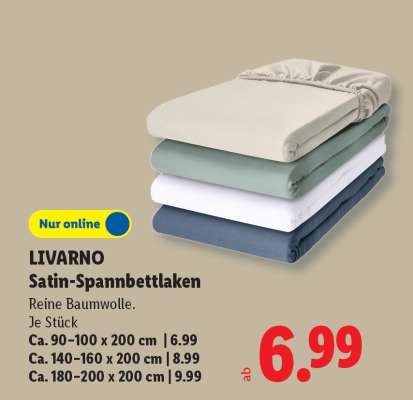 Livarno Satin-Spannbettlaken