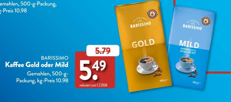 BARISSIMO Kaffee Gold oder Mild