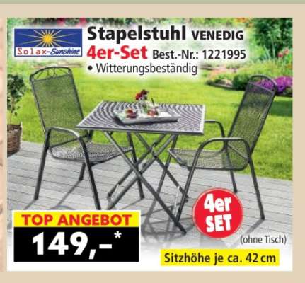 Stapelstuhl VENEDIG 4er-Set