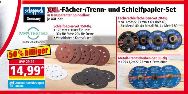 XXL-Fächer-/Trenn- und Schleifpapier-Set