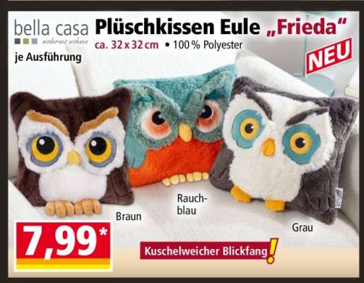 Plüschkissen Eule "Frieda"