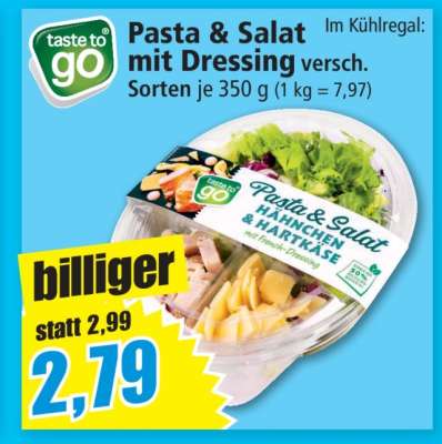 Pasta & Salat mit Dressing