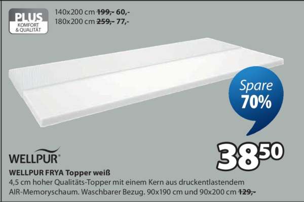 WELLPUR FRYA Topper weiß