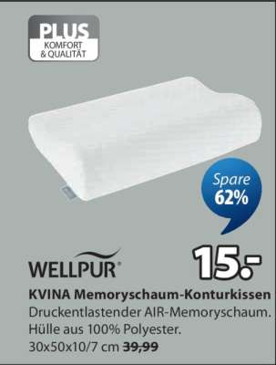 WELLPUR KVINA Memoryschaum-Konturkissen