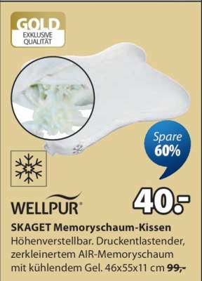 WELLPUR SKAGET Memoryschaum-Kissen