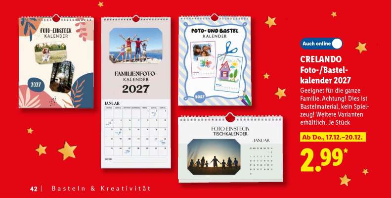 CRELANDO Foto-/Bastel-kalender 2027