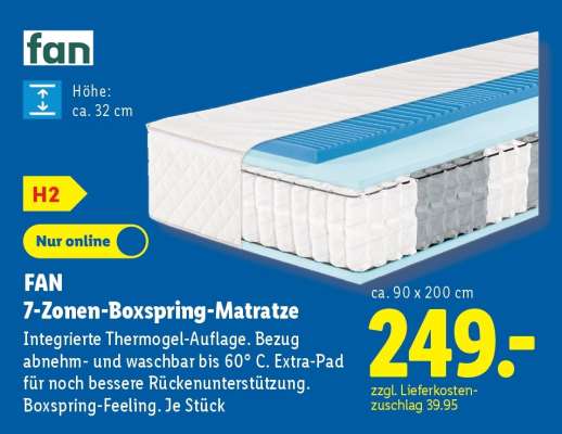 fan 7-Zonen-Boxspring-Matratze
